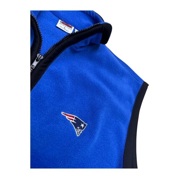 VINTAGE 90s New England Patriots NFL Fleece Football Retro Vest Mens Large - Picture 3 of 5